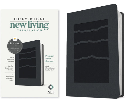 NLT Premium Value Compact Bible, Filament Edition, Black - Re-vived