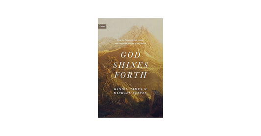 Book cover of 'God Shines Forth' with mountain landscape